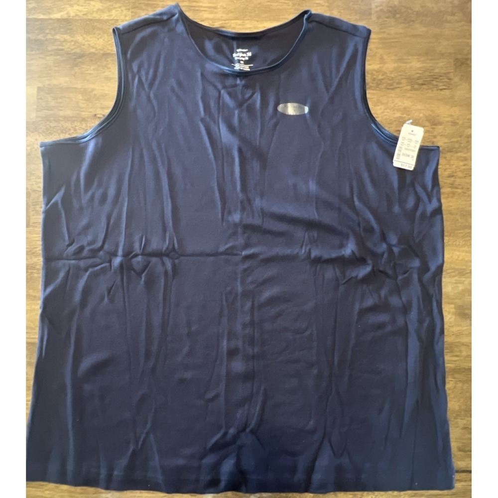 CJ Banks Women's Sleeveless Tank Top 3X 100% Cotton Navy Blue Brand New With Tag